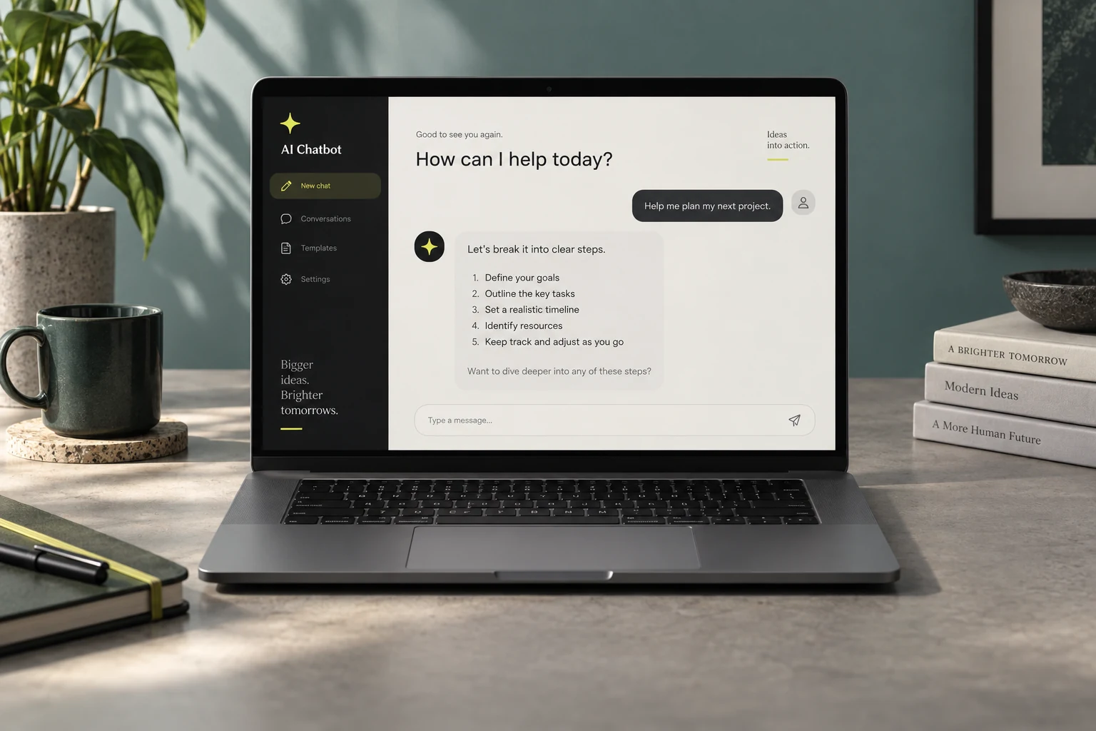 AI Chatbot: AI-generated product mockup