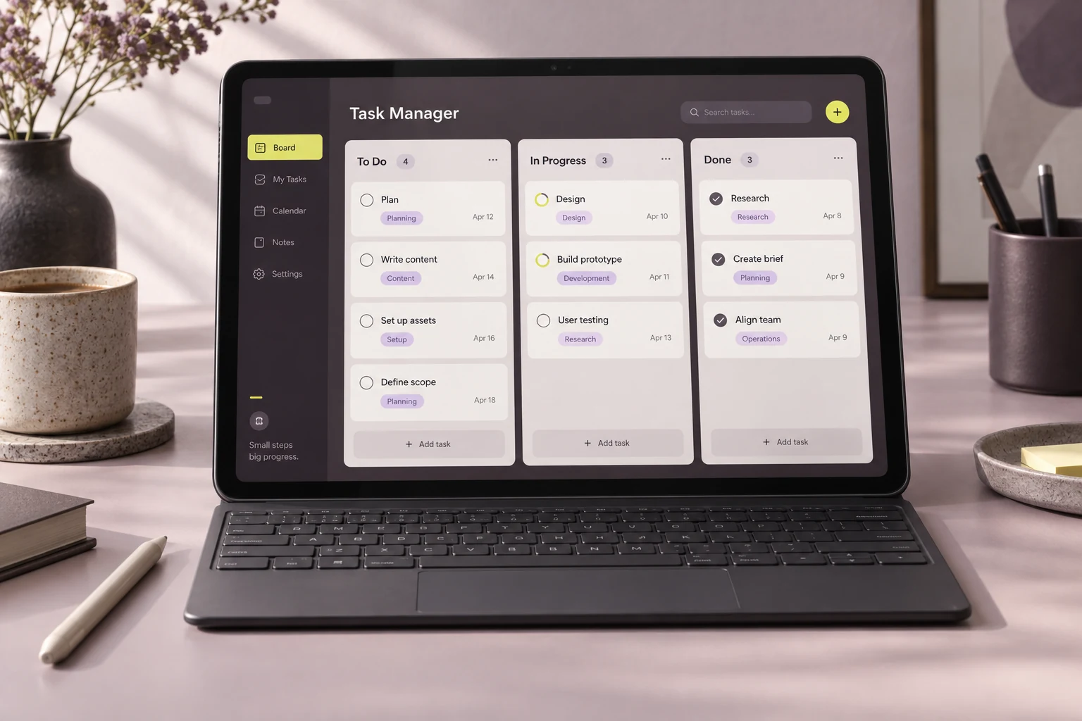Task Manager: AI-generated product mockup