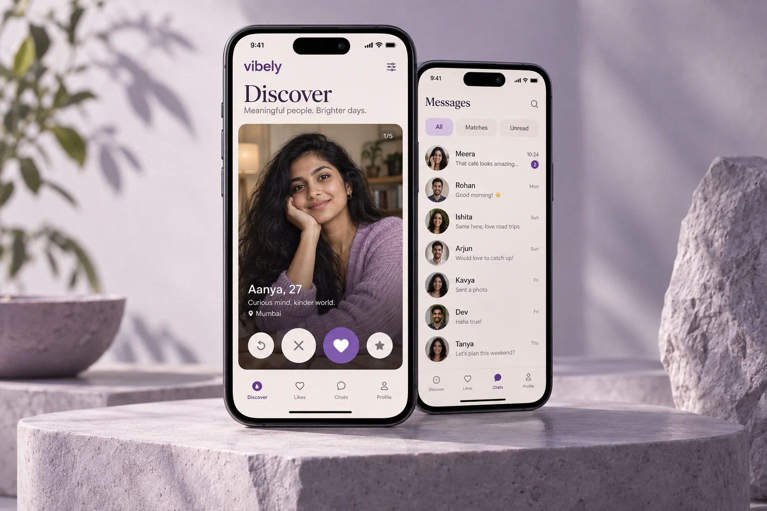Vibely: AI-generated product mockup